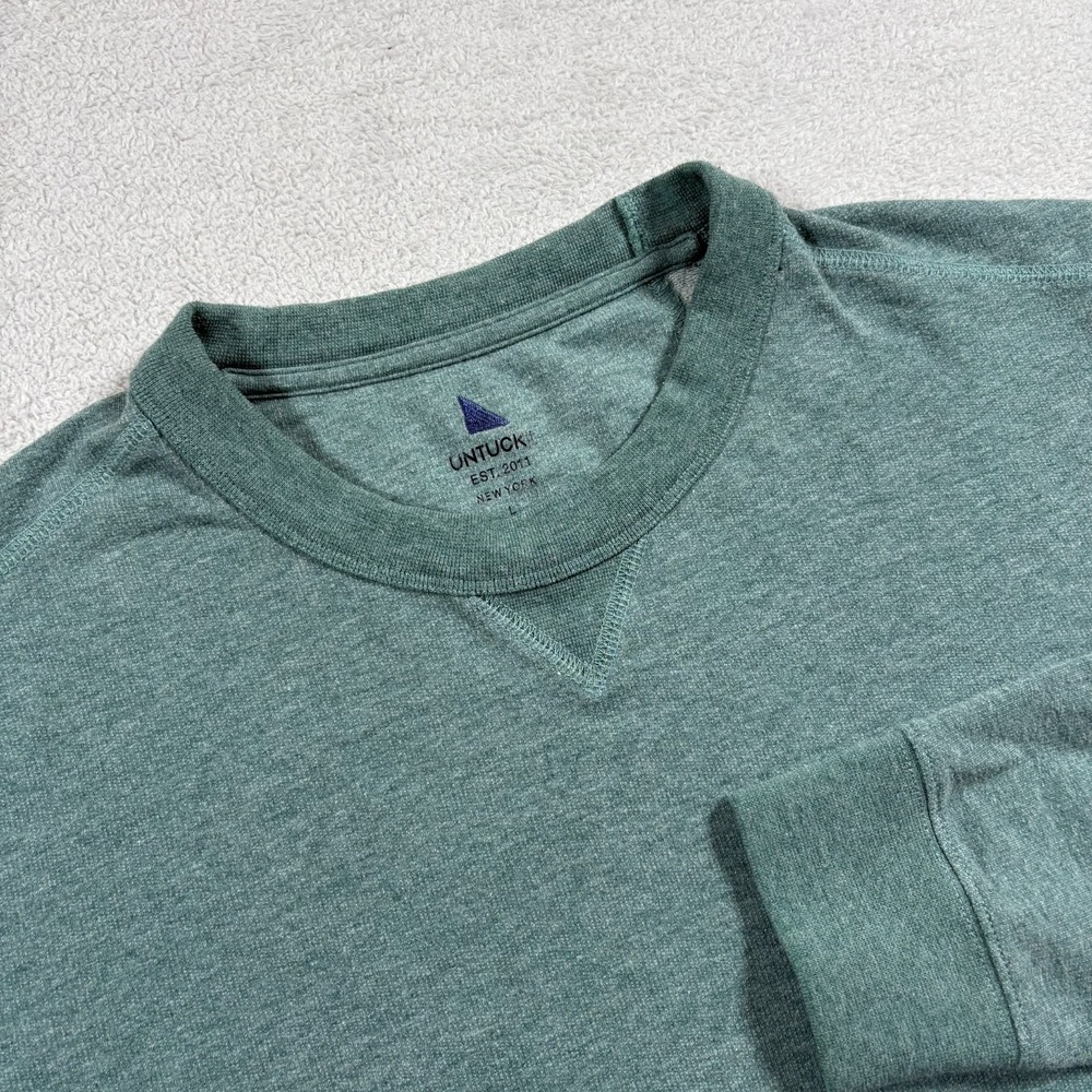 Untuckit Sweater Mens Large‎ Green Cotton Winter Cool Weather Outings Crewneck